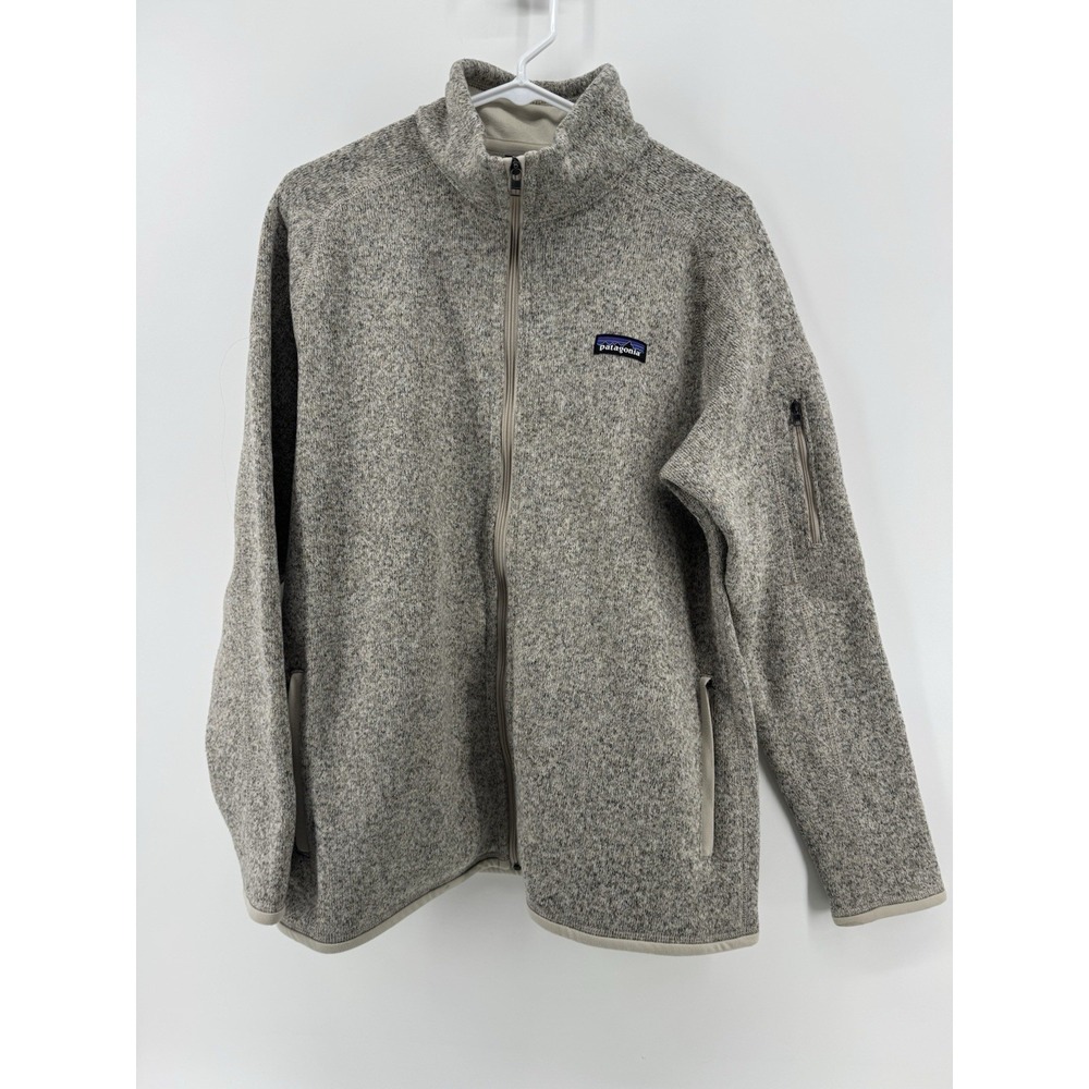 Patagonia Better Sweater Full Zip Fleece Jacket Women's XL Heather Beige Oatmeal